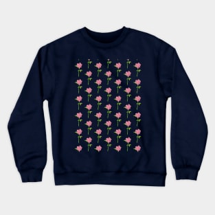 Beautiful pattern | Pink rose with blue background Crewneck Sweatshirt